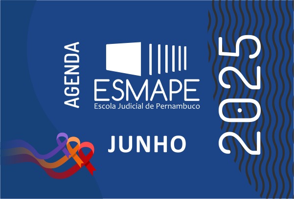 banner com fundo azul escuro escrito com letra branca: AGENDA Esmape junho 2025
