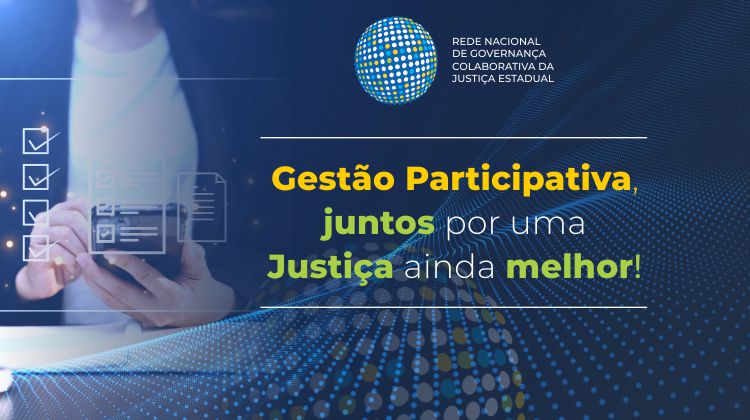 Um pessoa respondendo uma pesquisa virtual. Gestão participativa, juntos por uma justiça ainda melhor!