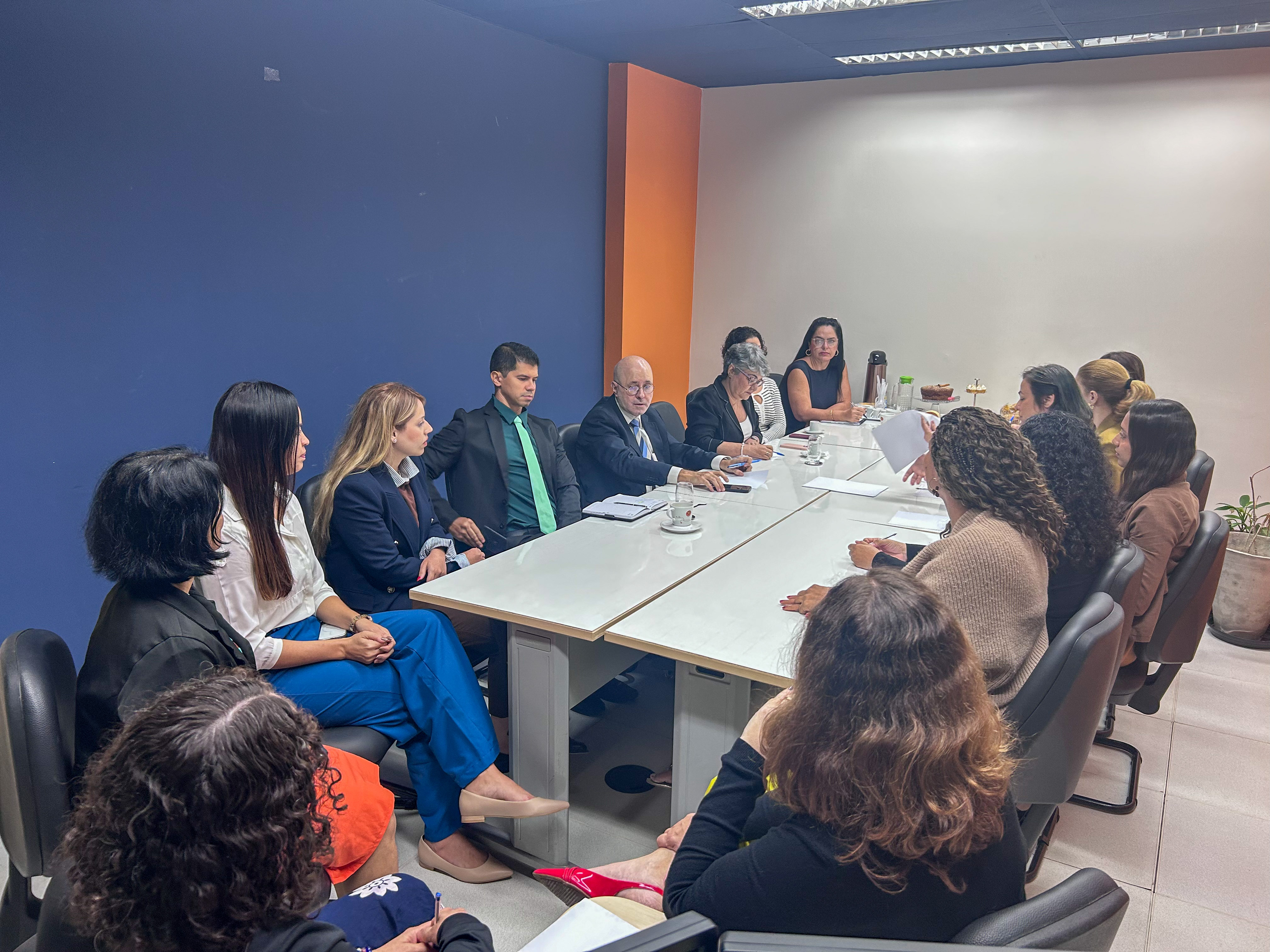 Corregedor, equipe da Cenjud e da DCMI em reunião