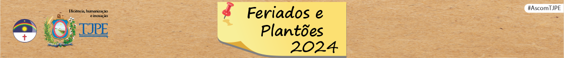 Imagem com fundo marrom e um aviso central escrito em folha de papel amarela com a mensagem: Feriados e Plantões 2024.