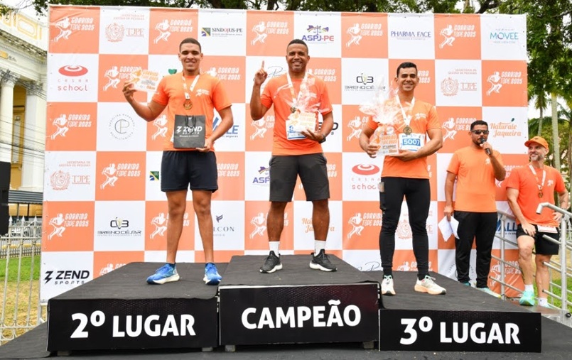 Pódio dos 5 km do masculino